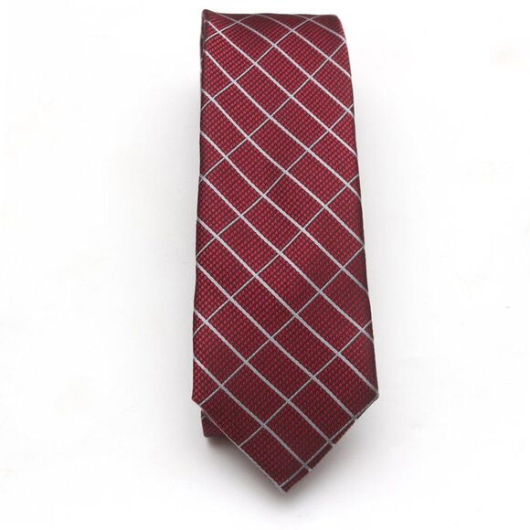Jos A Bank Tie Red Plaid Necktie Slim Luxury Men NWT 2.5 in - Picture 3 of 7